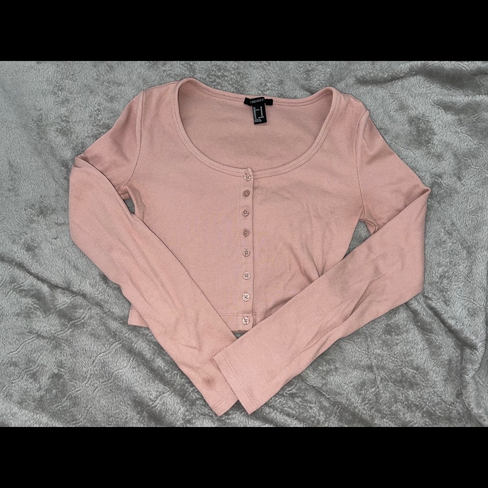 Forever 21 Cropped Blush Long Sleeve